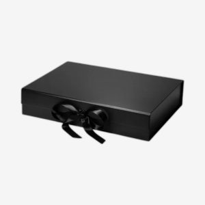 Black A4 Shallow Magnetic Boxes With Changeable Ribbon