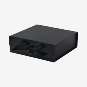 Black A6 Square Magnetic Boxes With Changeable Ribbon