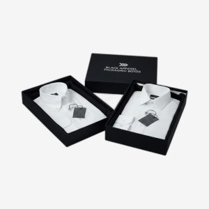 Black Apparel Packaging Boxes