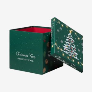 Christmas Trees Square Gift Boxes