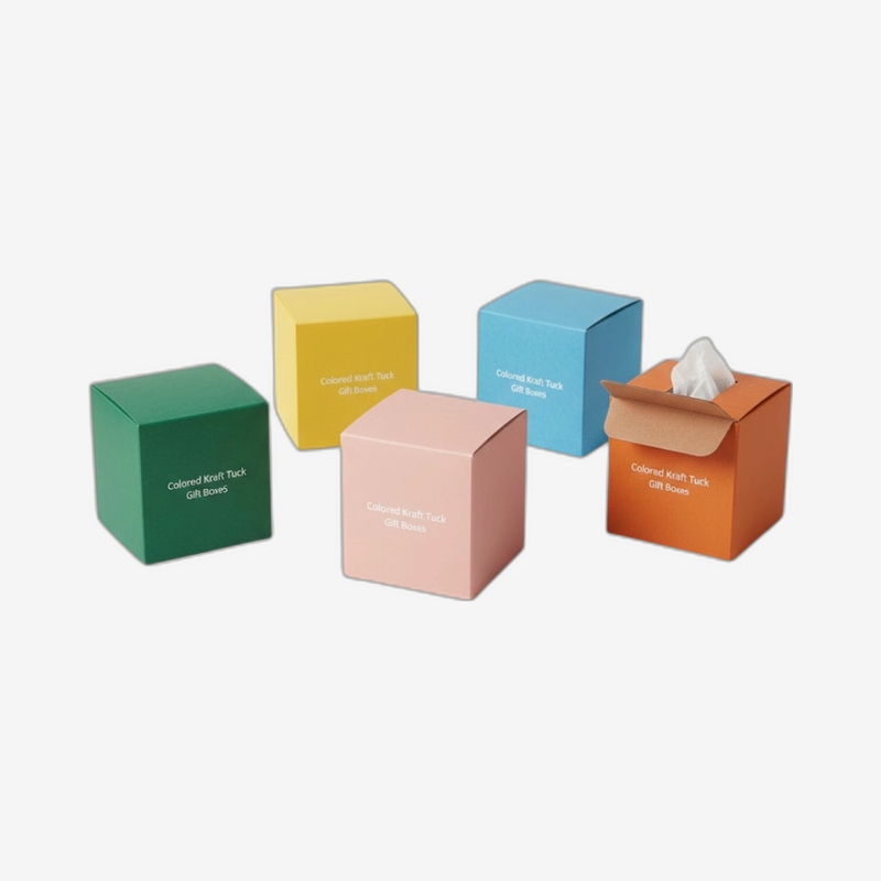 Colored Kraft Tuck Gift Boxes 5x5x5 - Image 3