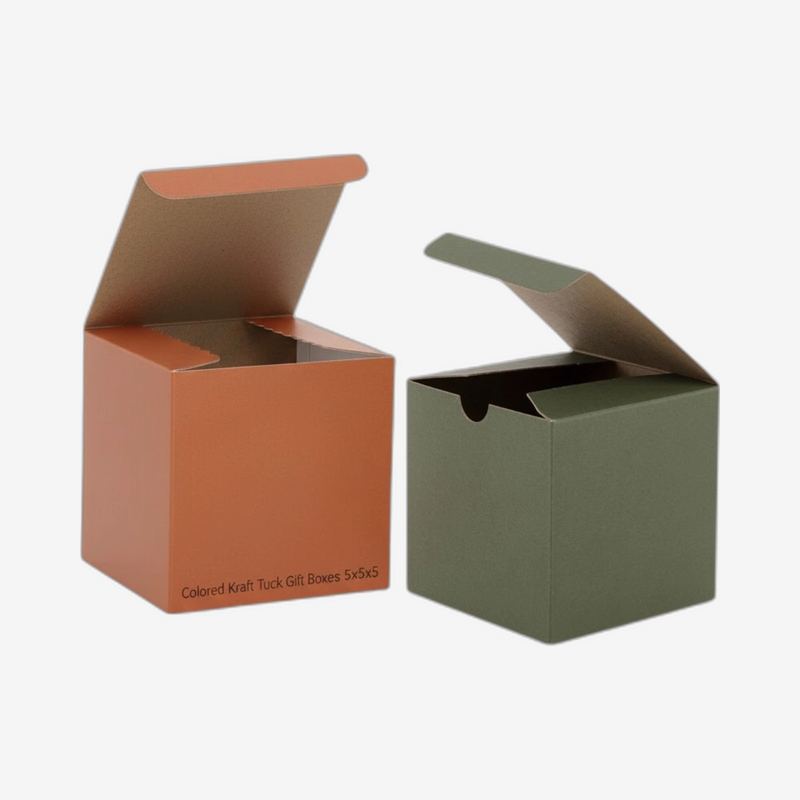 Colored Kraft Tuck Gift Boxes 5x5x5 - Image 5