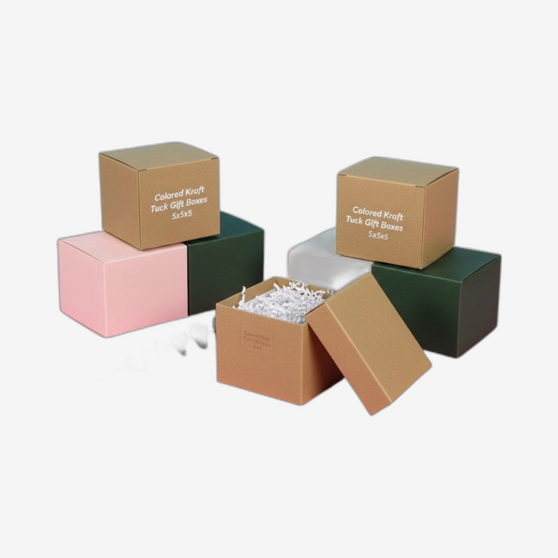 Colored Kraft Tuck Gift Boxes 5x5x5 - Image 8
