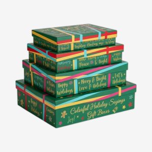 Colorful Holiday Sayings Gift Boxes