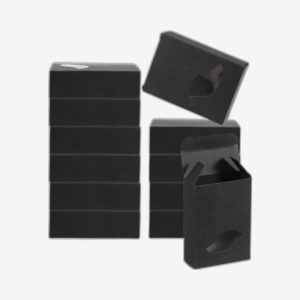 Custom Large Black Soap Boxes With Leaf Window
