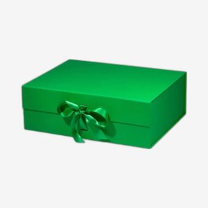 Green A4 Deep Magnetic Boxes With Changeable Ribbon