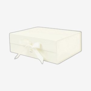 Ivory A4 Deep Magnetic Boxes With Changeable Ribbon