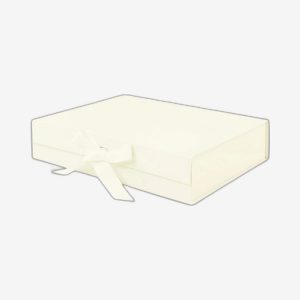 Ivory A4 Shallow Magnetic Boxes With Changeable Ribbon