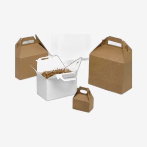 Kraft  White Gable Boxes