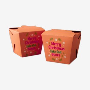 Merry Christmas Take Out Boxes