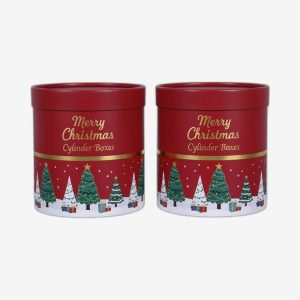 Merry Christmas Trees Cylinder Boxes