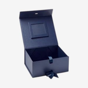 Navy Blue A4 Deep Magnetic Boxes With Changeable Ribbon
