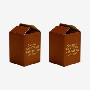 One Piece Color Tinted Kraft Tuck Top Gift Boxes