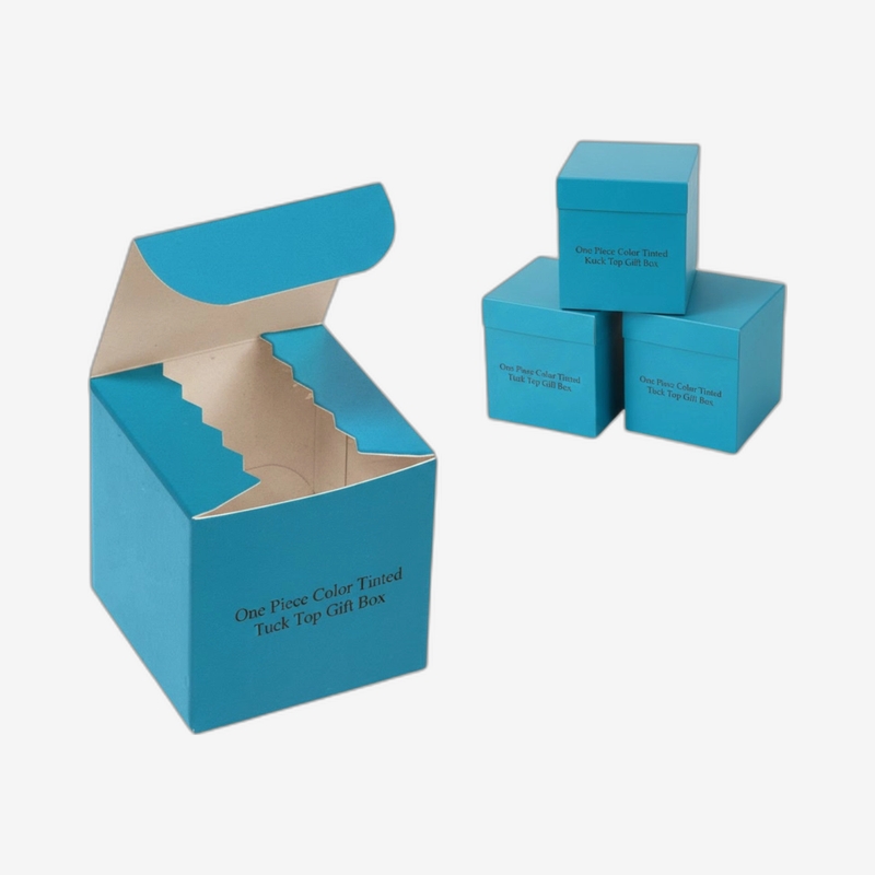 One Piece Color Tinted Kraft Tuck Top Gift Boxes - Image 3