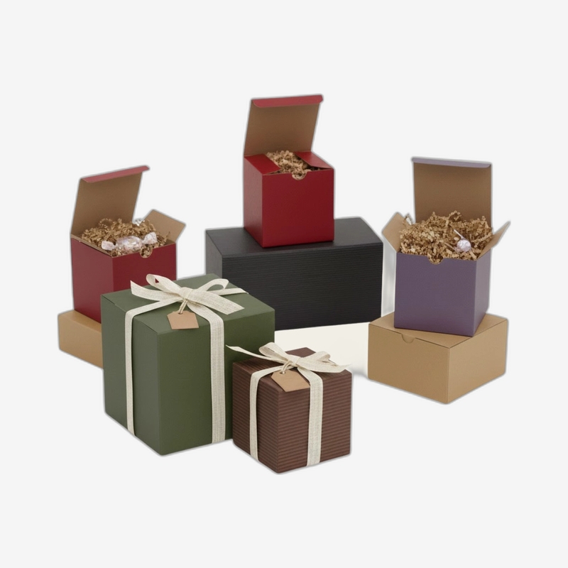 One Piece Color Tinted Kraft Tuck Top Gift Boxes - Image 4