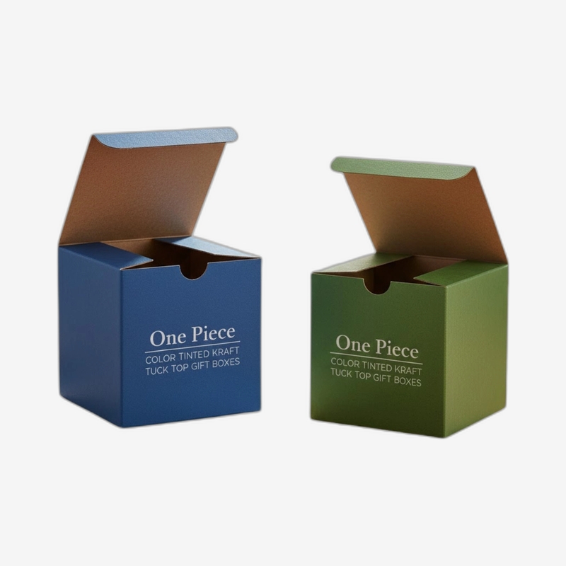 One Piece Color Tinted Kraft Tuck Top Gift Boxes - Image 6