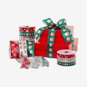 Patterned Satin Christmas Ribbon