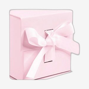 Powder Pink Small Cube Magnetic Boxes With Changeable Ribbon