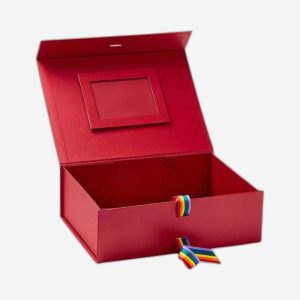 Red A4 Deep Magnetic Boxes With Changeable Ribbon