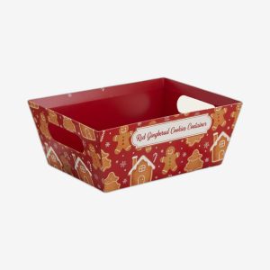 Red Gingerbread Cookies Christmas Container