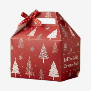 Red Tree Gable Christmas Boxes