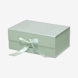 Sage Green A4 Deep Magnetic Boxes With Changeable Ribbon