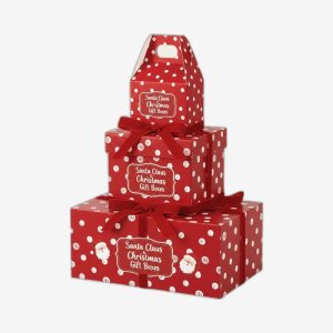 Santa Clause  Polka Dot Christmas Gift Boxes