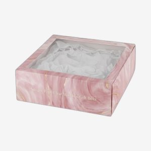 Square Pink Clear Window Gift Boxes