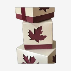 Thanksgiving Leaf Pattern Kraft Boxes